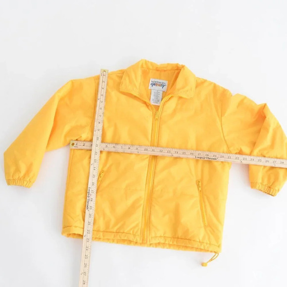 Vintage 90's Northern Getaway Northern Reflections Yellow Puffer Zip Up Jacket L - Picture 1 of 10